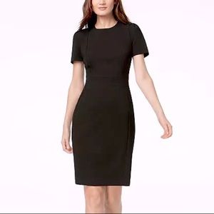 Calvin Klein Seamed Scuba Crepe Sheath Dress Size 14